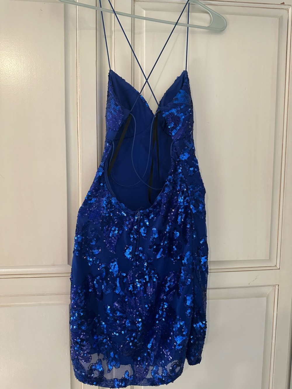 B Darlin Royal Blue Sequin Mini Dress - Picture 2 of 6